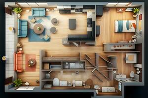 plan de un appartement ou maison. intérieur conception. neural réseau ai généré photo