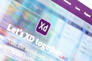 la toile page de adobe xd produit sur officiel site Internet sur le afficher de PC photo