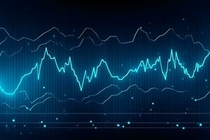 Stock échange marché graphique une analyse Contexte. neural réseau ai généré photo