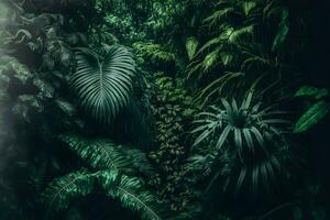 asiatique tropical jungle forêt tropicale dans jour. neural réseau généré art photo