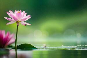 rose lotus fleur dans le l'eau. généré par ai photo