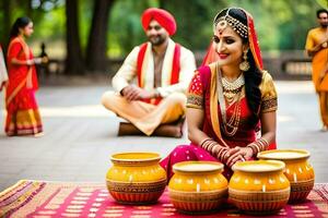 Indien mariage la photographie dans Delhi. généré par ai photo