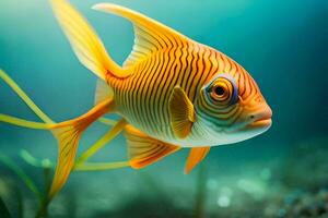 une poisson avec une rayé corps et une longue queue. généré par ai photo