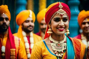 Indien mariage la photographie dans Londres. généré par ai photo