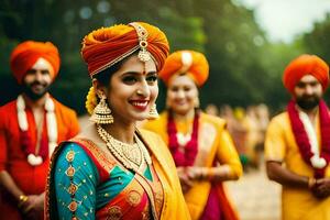 Indien mariage la photographie dans Delhi. généré par ai photo