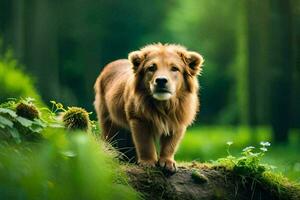 photo fond d'écran le forêt, animal, lion, le forêt, le forêt, le forêt, le. généré par ai