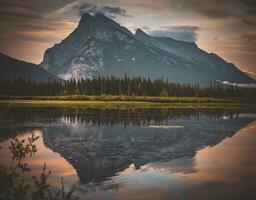 monter rundle en miroir dans vermillon des lacs photo