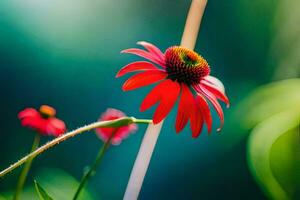 rouge fleur dans le jardin. généré par ai photo