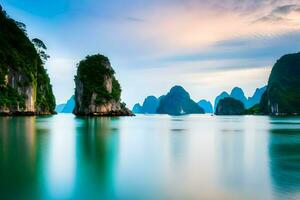 le Ha longue baie dans vietnam. généré par ai photo