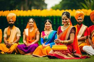 Indien mariage dans Delhi. généré par ai photo