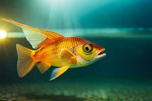 poisson rouge dans le aquarium. généré par ai photo