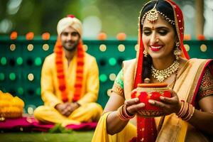 Indien mariage dans Delhi. généré par ai photo