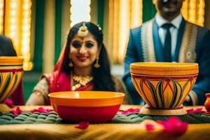 le mariage, Bombay, la photographie, le mariage Brigade. généré par ai photo