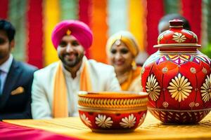 Indien mariage la photographie dans Londres. généré par ai photo