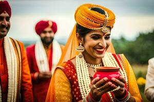 Indien mariage la photographie dans Londres. généré par ai photo