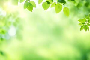 vert feuilles sur une ensoleillé journée. généré par ai photo