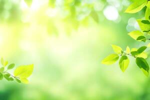 vert feuilles sur une ensoleillé journée. généré par ai photo