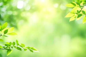 vert feuilles sur une ensoleillé journée. généré par ai photo