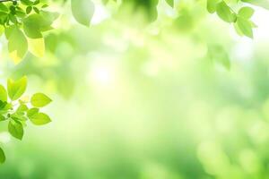 vert feuilles sur une ensoleillé journée. généré par ai photo