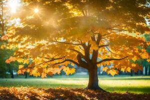 l'automne arbre dans le parc. généré par ai photo