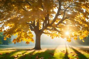 l'automne arbre dans le parc. généré par ai photo