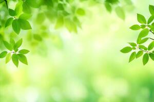 vert feuilles sur une ensoleillé journée. généré par ai photo