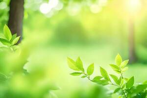 vert feuilles dans le Soleil. généré par ai photo