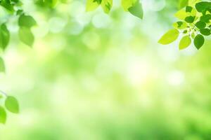 vert feuilles sur une ensoleillé journée. généré par ai photo