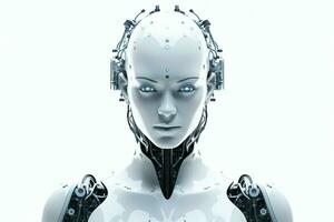 3d le rendu La technologie la robotique Les données analytique ou futuriste cyborg avec artificiel intelligence concept par ai généré photo