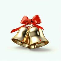 décoratif Noël ornement avec Noël d'or cloches ou tinter cloches. Noël décoration concept par ai généré photo