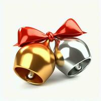 décoratif Noël ornement avec Noël d'or cloches ou tinter cloches. Noël décoration concept par ai généré photo