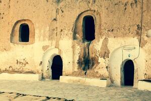 la grotte maison dans Matmata, Tunisie dans le Sahara désert photo