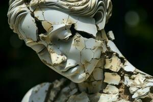 historique cassé grec statue. produire ai photo