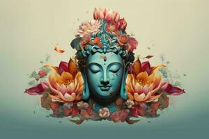 calmant Bouddha lotus position art. produire ai photo