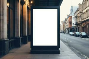 disposition de une blanc Extérieur La publicité affiche. ai généré photo