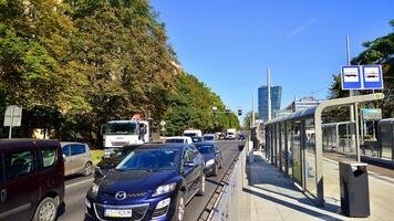 szczecin, Pologne. sept septembre 2023. des rues à dans szczecin. ville centre. photo