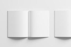 nous lettre Taille magazine brochure 3d le rendu blanc Vide maquette photo