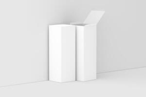longue rectangle boîte blanc Vide 3d le rendu maquette photo