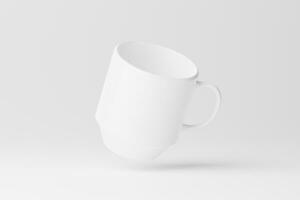 céramique agresser tasse pour café thé blanc Vide 3d le rendu maquette photo