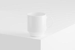 céramique agresser tasse pour café thé blanc Vide 3d le rendu maquette photo