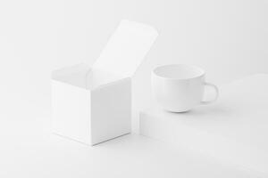 céramique agresser tasse pour café thé blanc Vide 3d le rendu maquette photo