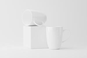 céramique agresser tasse pour café thé blanc Vide 3d le rendu maquette photo