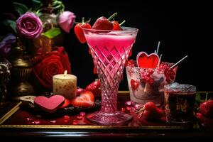 sanglant Marie cocktail dans verre, fumée à venir en haut. ai généré photo