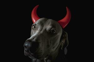 diable chien portrait photo