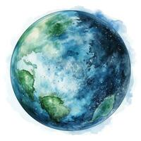 aquarelle Terre planète isolé photo