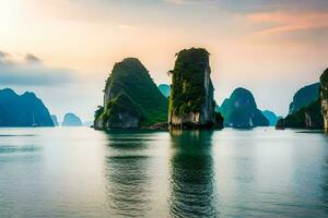 le Ha longue baie dans vietnam. généré par ai photo