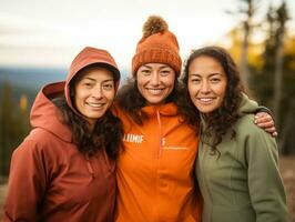 photographier de femmes qui ascenseur habiliter se ai génératif photo