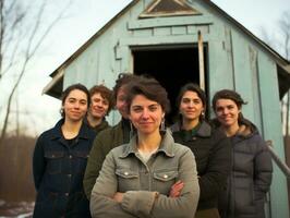 photographier de femmes qui ascenseur habiliter se ai génératif photo