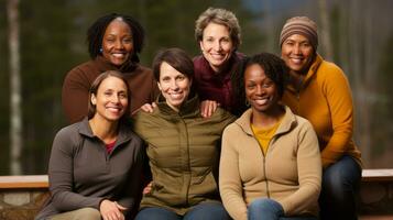 photographier de femmes qui ascenseur habiliter se ai génératif photo