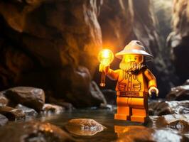 le épique quête de lego aventuriers ai génératif photo